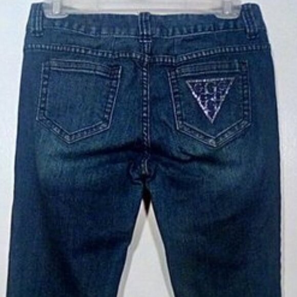 Guess Women's Distressed Straight Leg Jeans Size 29- Blue - Picture 6 of 13